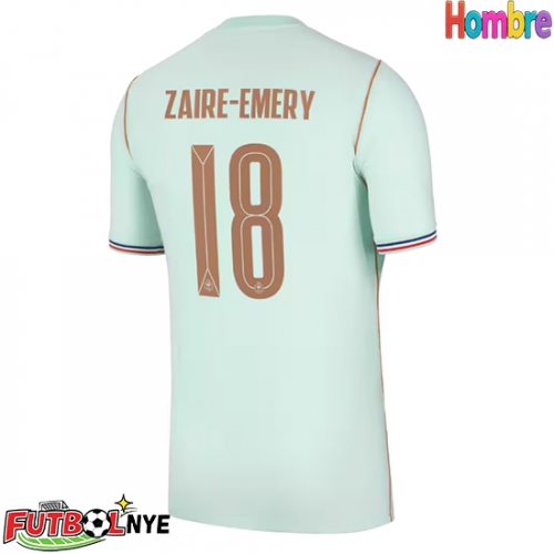 Camiseta Francia Warren Zaire-Emery #18 Visitante Equipación Mundial 2026 manga corta